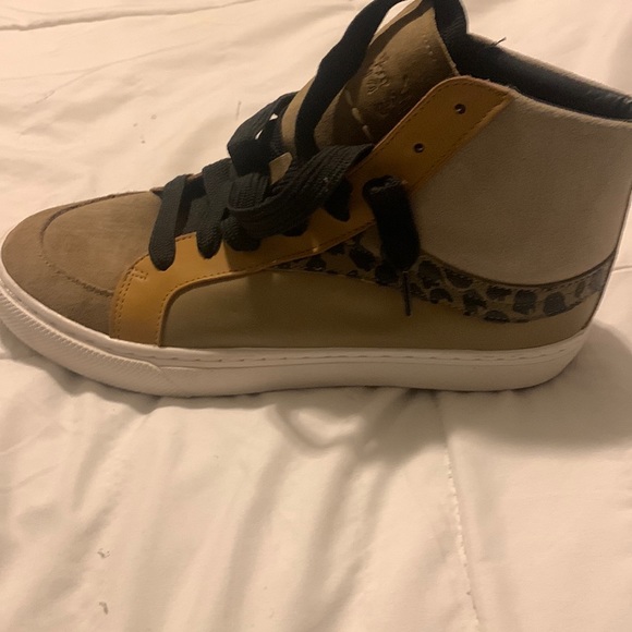 Coach Leather/Suede midtop leopard print sneaker - Picture 1 of 5